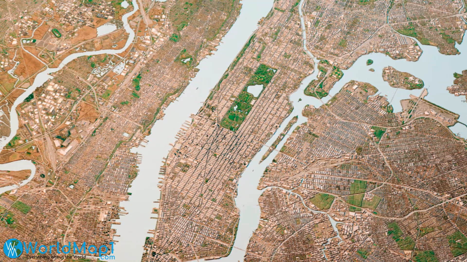 New York City Aerial Map